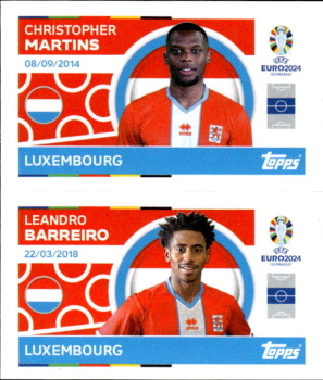 Christopher Martins / Leandro Barreiro Luxembourg samolepka Topps EURO 2024 #LUX10-11