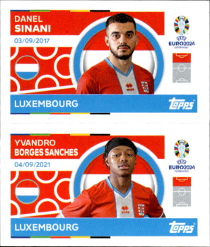Danel Sinani / Yvandro Borges Sanches Luxembourg samolepka Topps EURO 2024 #LUX14-15