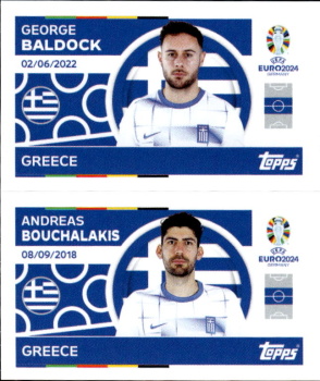 George Baldock / Andreas Bouchalakis Greece samolepka Topps EURO 2024 #GRE8-9