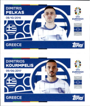 Dimitris Pelkas / Dimitrios Kourmbelis Greece samolepka Topps EURO 2024 #GRE10-11