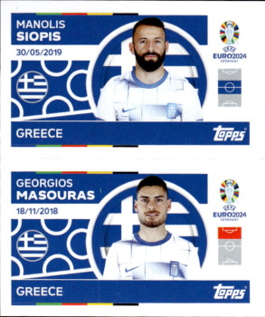 Manolis Siopis / Giorgios Masouras Greece samolepka Topps EURO 2024 #GRE14-15