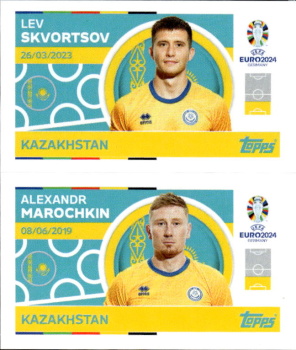 Lev Skvortsov / Alexandr Marochkin Kazakhstan samolepka Topps EURO 2024 #KAZ4-5