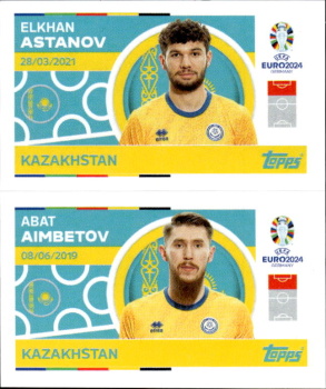 Elkhan Astanov / Abat Aimbetov Kazakhstan samolepka Topps EURO 2024 #KAZ12-13