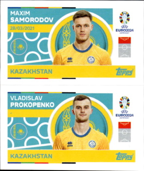 Maxim Samorodov / Vladislav Prokopenko Kazakhstan samolepka Topps EURO 2024 #KAZ14-15