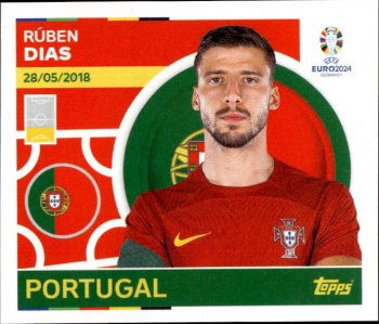 Ruben Dias Portugal samolepka Topps EURO 2024 #POR7