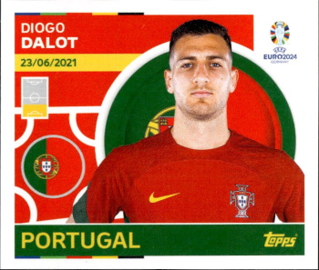Diogo Dalot Portugal samolepka Topps EURO 2024 #POR9