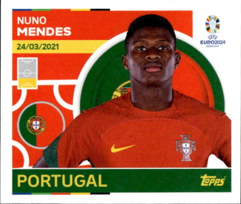 Nuno Mendes Portugal samolepka Topps EURO 2024 #POR10