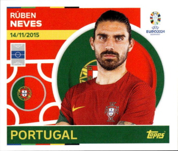 Ruben Neves Portugal samolepka Topps EURO 2024 #POR15