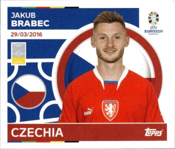 Jakub Brabec Czech Republic samolepka Topps EURO 2024 #CZE6
