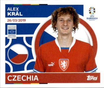 Alex Kral Czech Republic samolepka Topps EURO 2024 #CZE11