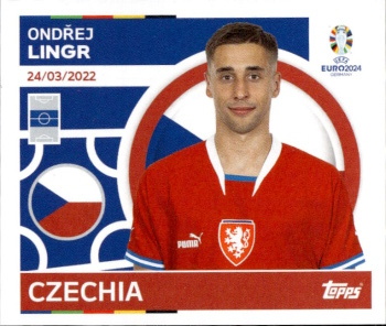 Ondrej Lingr Czech Republic samolepka Topps EURO 2024 #CZE14