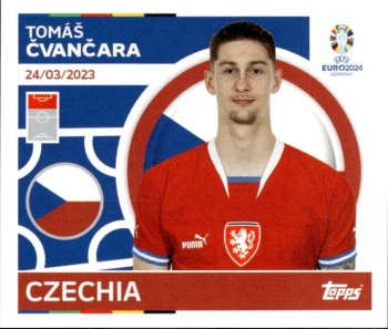 Tomas Cvancara Czech Republic samolepka Topps EURO 2024 #CZE17