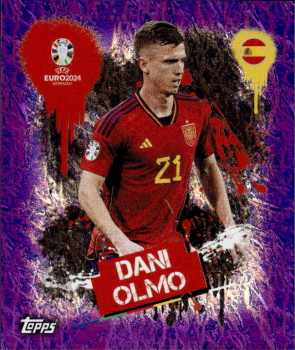 Dani Olmo Spain samolepka Topps EURO 2024 Purple #ESP3