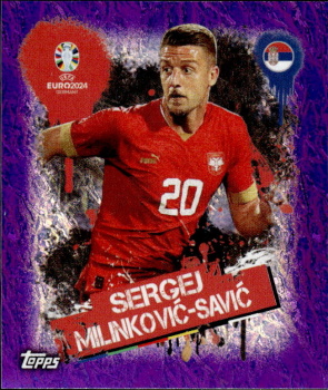Sergej Milinkovic-Savic Serbia samolepka Topps EURO 2024 Purple #SRB3