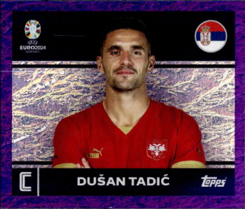 Dusan Tadic Serbia samolepka Topps EURO 2024 Purple #SRB2