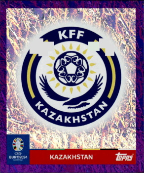 Emblem Kazakhstan samolepka Topps EURO 2024 Purple #KAZ1
