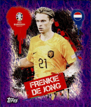 Frenkie de Jong Netherlands samolepka Topps EURO 2024 Purple #NED3