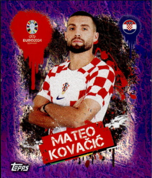 Mateo Kovacic Croatia samolepka Topps EURO 2024 Purple #CRO3