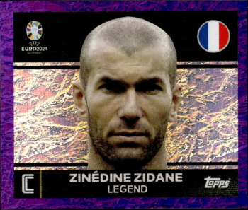 Zinedine Zidane France samolepka Topps EURO 2024 Purple #FRA2