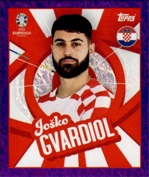 Josko Gvardiol Croatia samolepka Topps EURO 2024 Purple #CRO-PTW