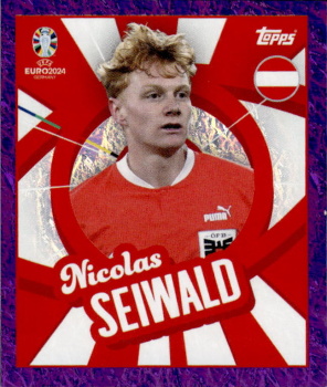 Nicolas Seiwald Austria samolepka Topps EURO 2024 Purple #AUT-PTW