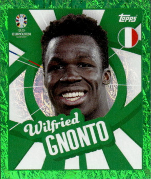 Wilfried Gnonto Italy samolepka Topps EURO 2024 Green #ITA-PTW