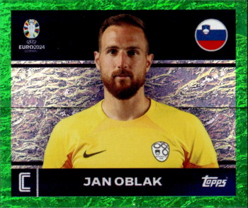 Jan Oblak Slovenia samolepka Topps EURO 2024 Green #SVN2