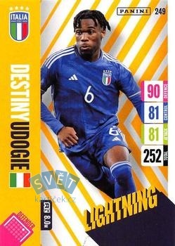 Destiny Udogie Italy Panini Adrenalyn XL England 2024 Tournament Edition Lightning #249