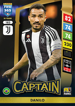 Danilo Juventus FC Panini FIFA 365 2025 Adrenalyn XL Captain #183