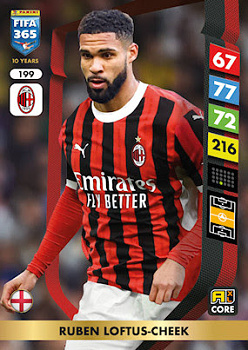 Ruben Loftus-Cheek A.C. Milan Panini FIFA 365 2025 Adrenalyn XL #199