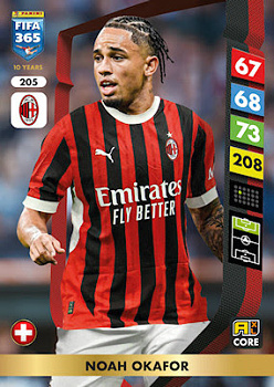 Noah Okafor A.C. Milan Panini FIFA 365 2025 Adrenalyn XL #205