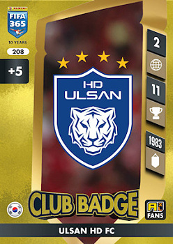 Club Badge Ulsan Hyundai Panini FIFA 365 2025 Adrenalyn XL Club Badge #208
