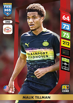 Malik Tillman PSV Eindhoven Panini FIFA 365 2025 Adrenalyn XL #240