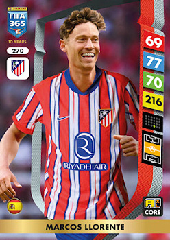 Marcos Llorente Atletico Madrid Panini FIFA 365 2025 Adrenalyn XL #270