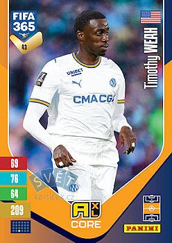 Timothy Weah Olympique de Marseille Panini FIFA 365 2027 Adrenalyn XL #43