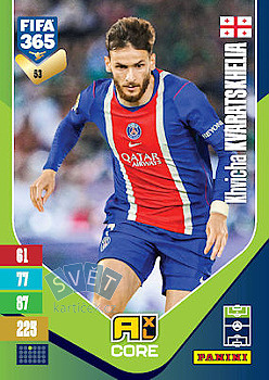 Khvicha Kvaratskhelia Paris Saint-Germain Panini FIFA 365 2027 Adrenalyn XL #53