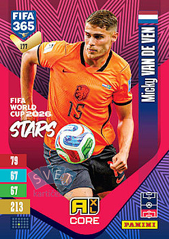 Micky van de Ven Netherlands Panini FIFA 365 2027 Adrenalyn XL FIFA World Cup 2026 Stars #177