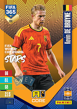 Kevin De Bruyne Belgium Panini FIFA 365 2027 Adrenalyn XL FIFA World Cup 2026 Stars #191