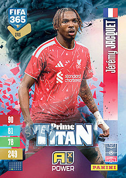 Jeremy Jacquet Liverpool Panini FIFA 365 2027 Adrenalyn XL Prime Titan #245