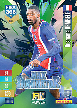 Ousmane Dembele Paris Saint-Germain Panini FIFA 365 2027 Adrenalyn XL Max Dominator #283