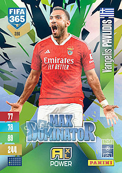 Vangelis Pavlidis SL Benfica Panini FIFA 365 2027 Adrenalyn XL Max Dominator #286