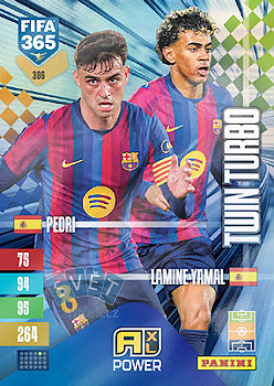 Pedri / Lamine Yamal FC Barcelona Panini FIFA 365 2027 Adrenalyn XL Twin Turbo #306