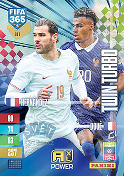 Theo Hernanez / Desire Doue France Panini FIFA 365 2027 Adrenalyn XL Twin Turbo #311