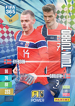 Julian Ryerson / Alexander Sorloth Norway Panini FIFA 365 2027 Adrenalyn XL Twin Turbo #314