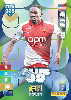 Folarin Balogun AS Monaco Panini FIFA 365 2027 Adrenalyn XL Club 99 #317