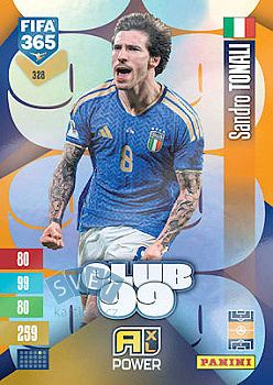 Sandro Tonali Italy Panini FIFA 365 2027 Adrenalyn XL Club 99 #328