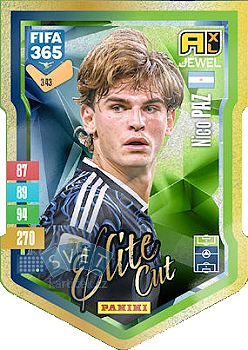 Nico Paz Argentina Panini FIFA 365 2027 Adrenalyn XL Elite Cut #343