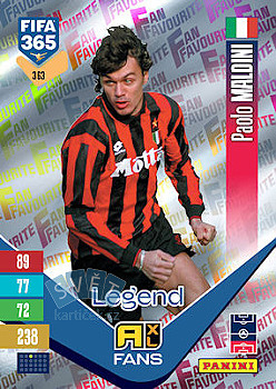 Paolo Maldini A.C. Milan Panini FIFA 365 2027 Adrenalyn XL Fan Favourite #363