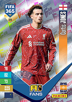 Curtis Jones Liverpool Panini FIFA 365 2027 Adrenalyn XL Fan Favourite #374