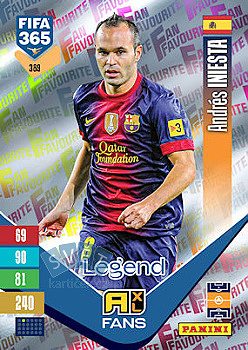 Andres Iniesta FC Barcelona Panini FIFA 365 2027 Adrenalyn XL Fan Favourite #389